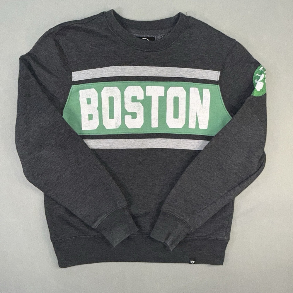 Men's '47 NBA Boston Celtics Logo Cotton Pullover‎ Sweatshirt Gray Size S